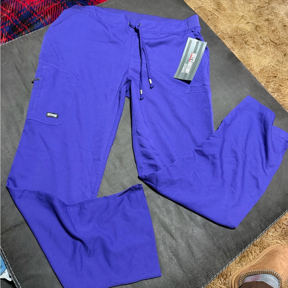 Grey's Anatomy Women's Purple 6 pocket Scrub Boot Cut Pants. With tags